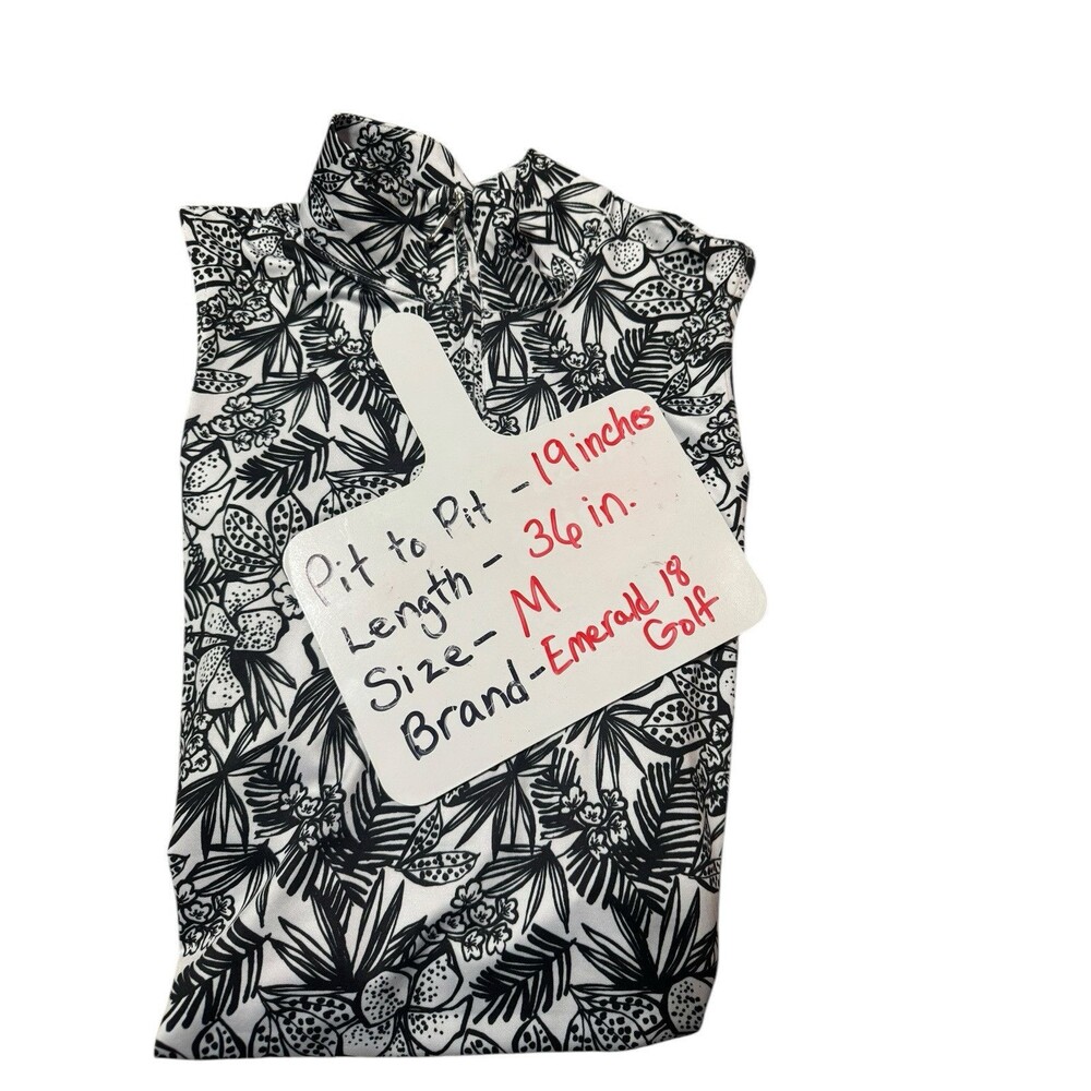 Emerald 18 Golf Dress Size M NWT Black And White Floral - Picture 13 of 13